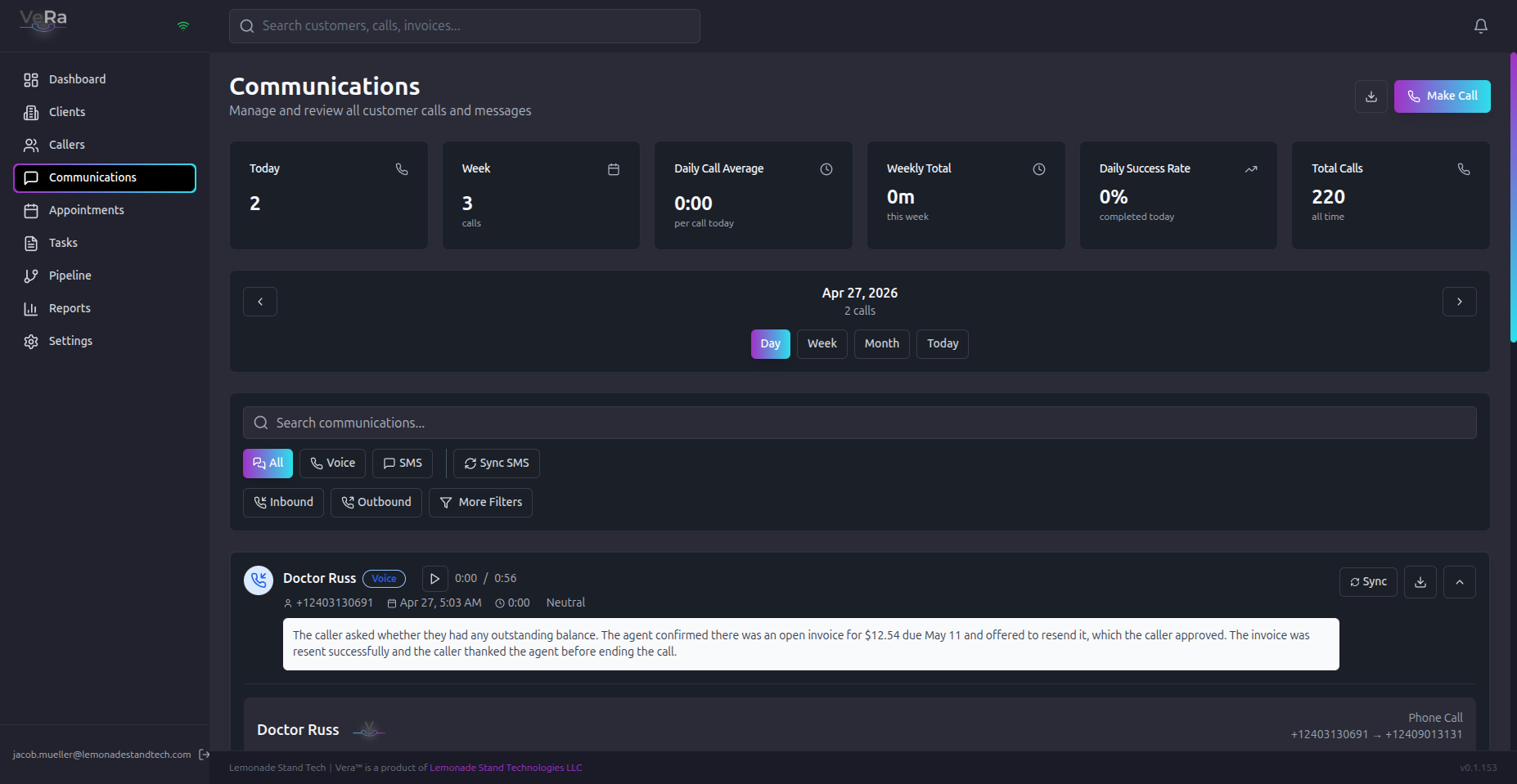 Call list + flow editor
